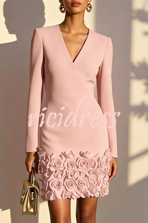 Aurora 3D Floral Mini Dress Pink 1