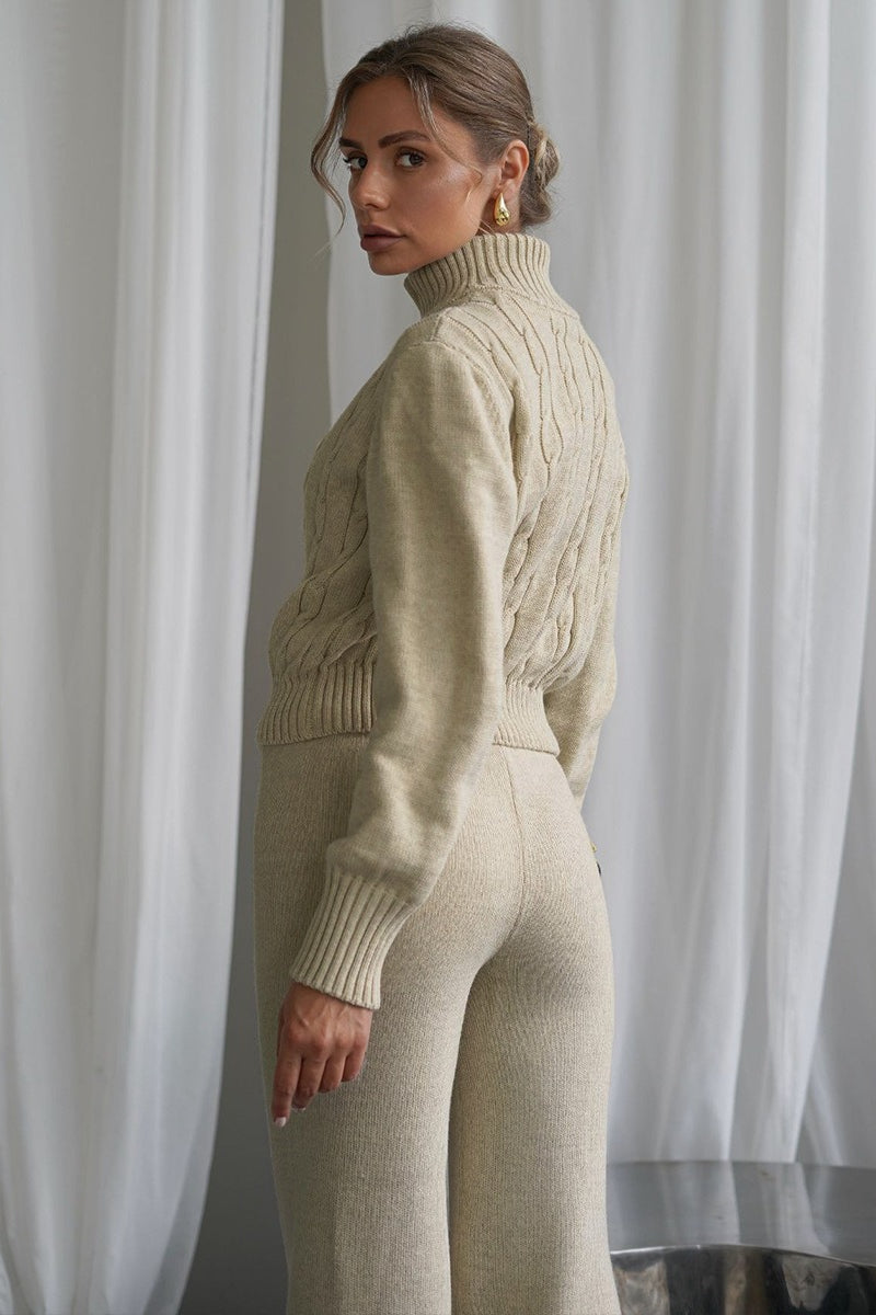 Margot Cable Knit Two-Piece Set Apricot 5