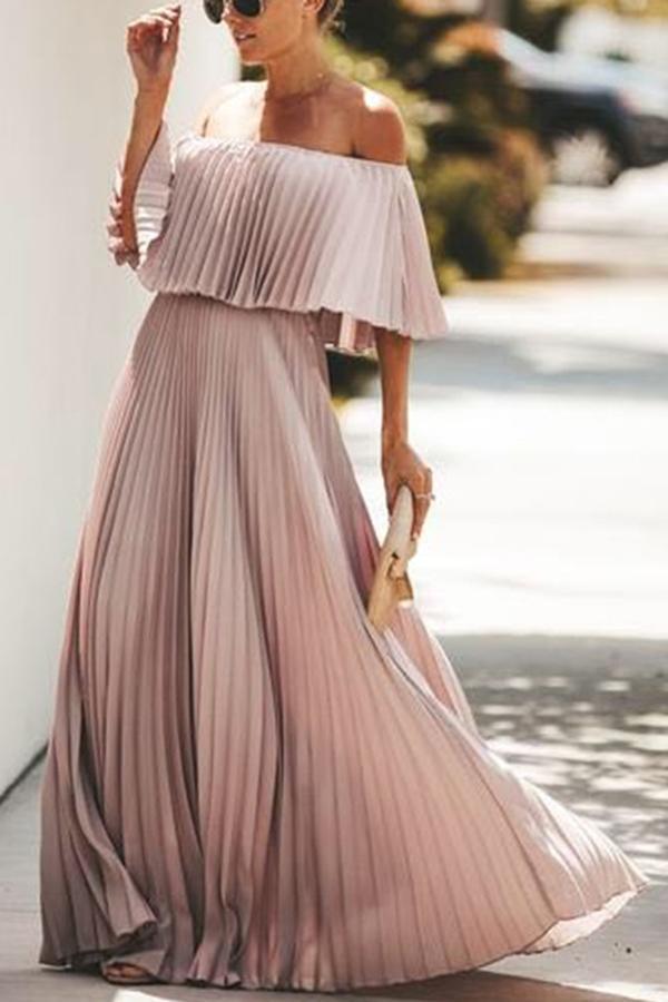 Arabella Ruffle Tiered Maxi Dress pink 4
