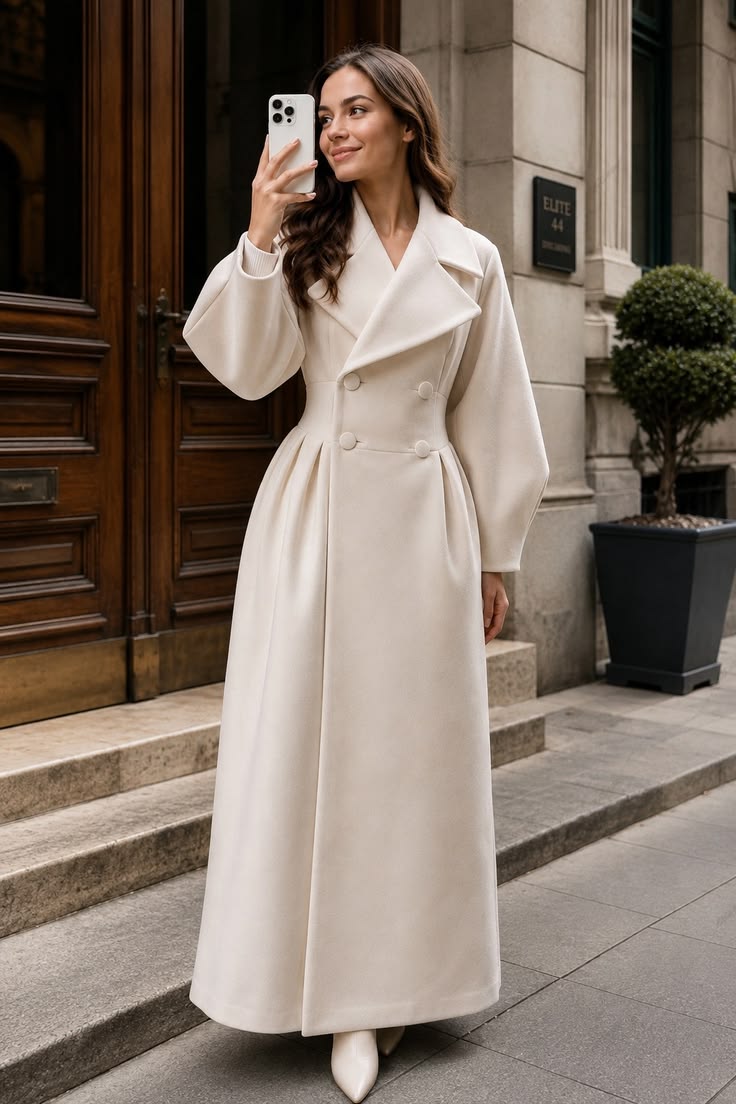 Valentina Oversized Coat with Balloon Sleeves Multi 1