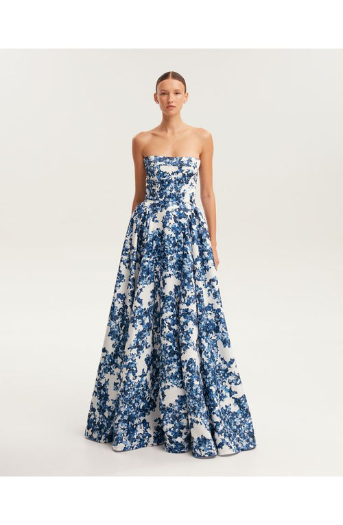 Ottilie Corset Maxi Dress Blue 1