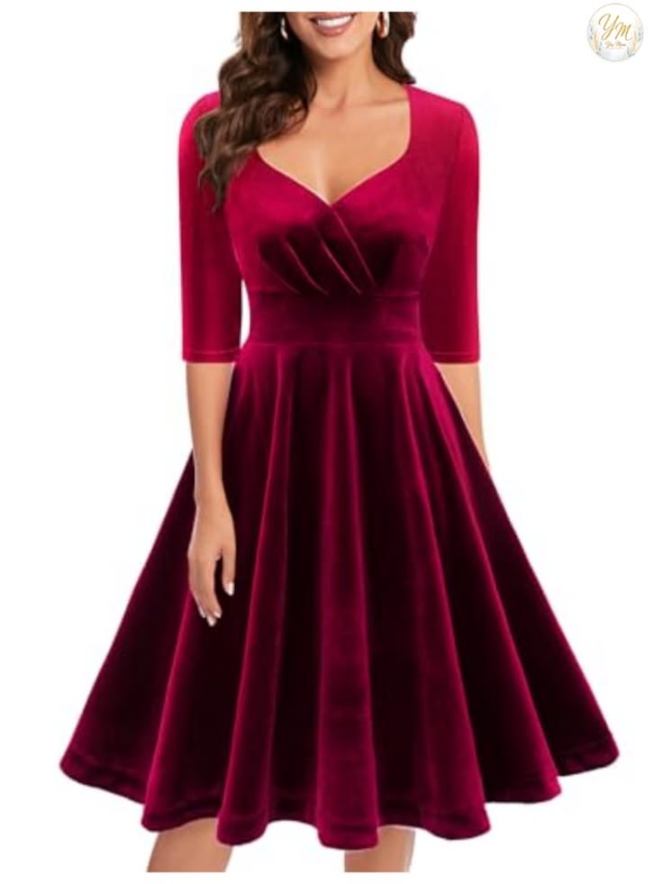 Valentina Velvet Midi Dress Red 1