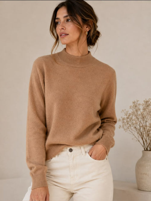Margot Wool Sweater in Camel Tan 1