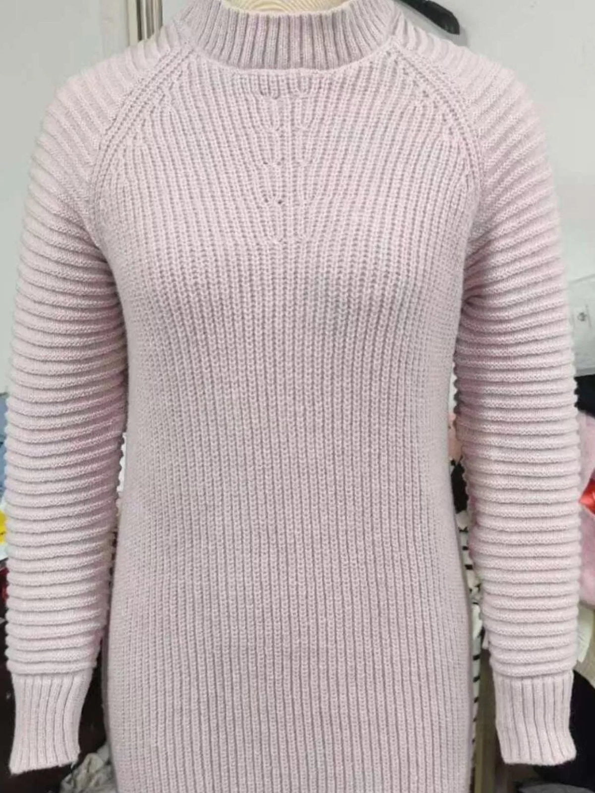 Ophelia Turtleneck Sweater Dress Dusty Pink 3