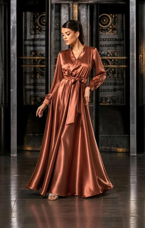 Valentina Satin Maxi Dress Multi 1
