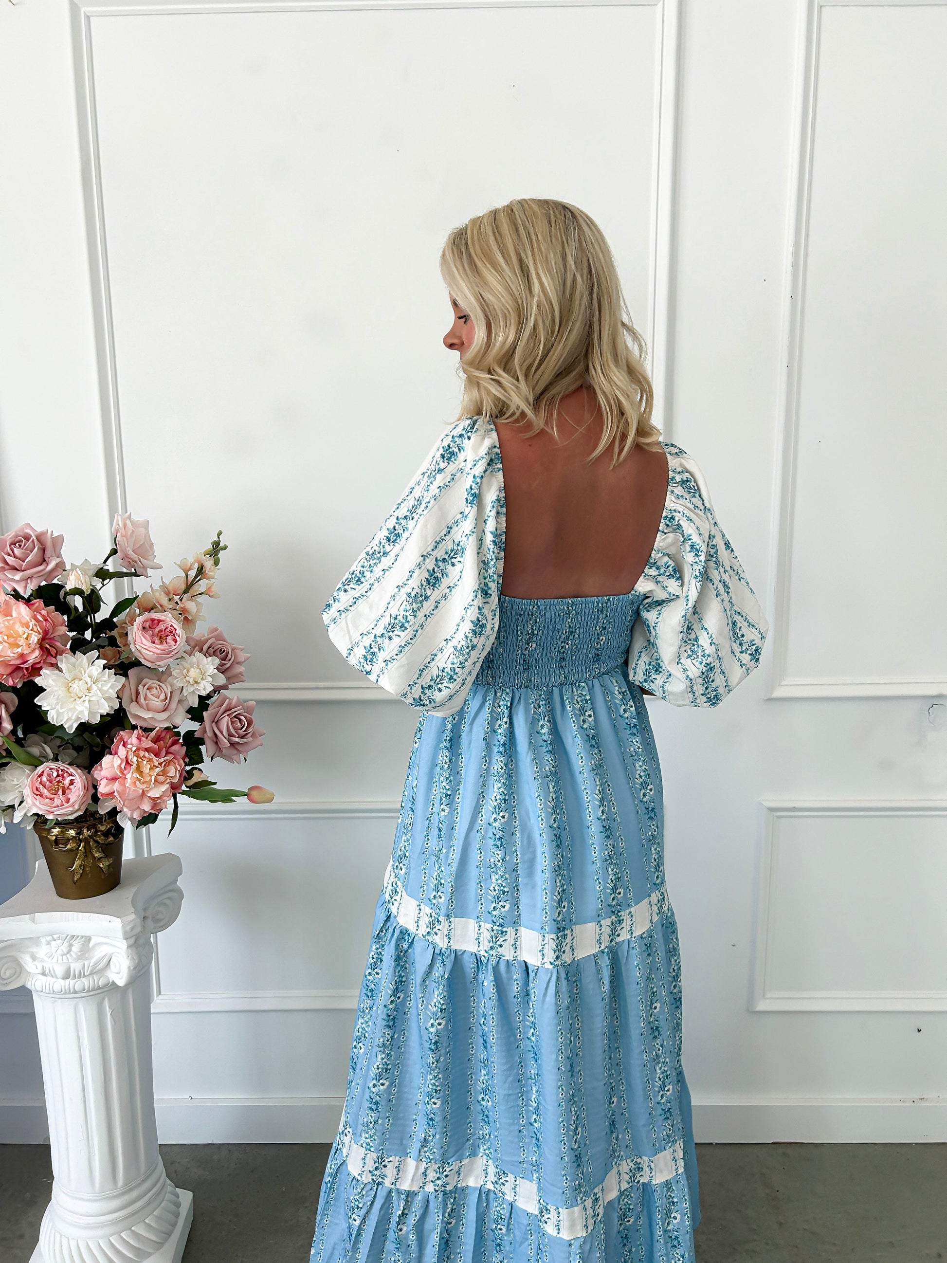 Arabella Blue Floral Maxi Dress 6