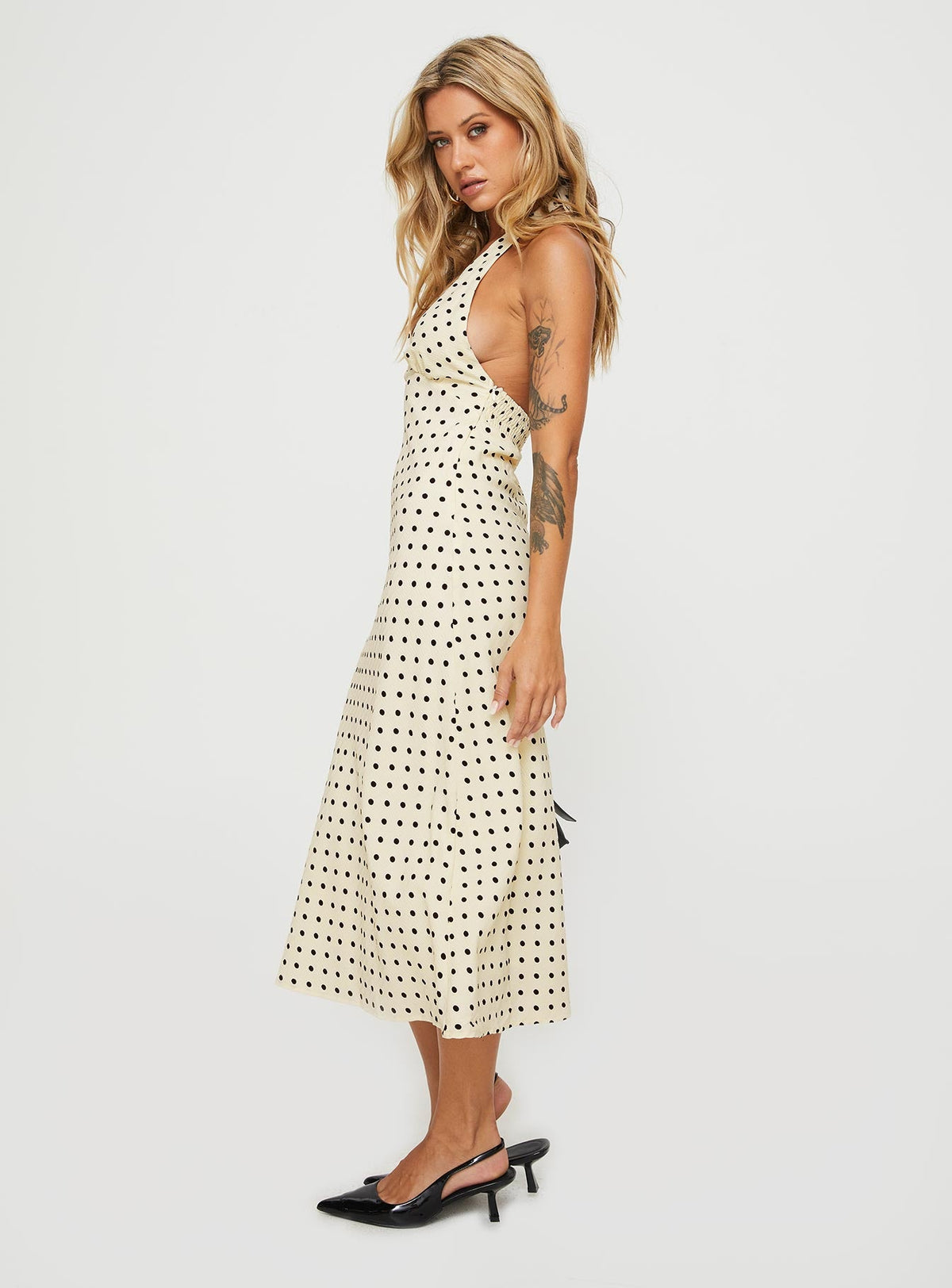 Kimbelle Halter Maxi Dress in Cream Polka Dot Cream / Polka Dot 4