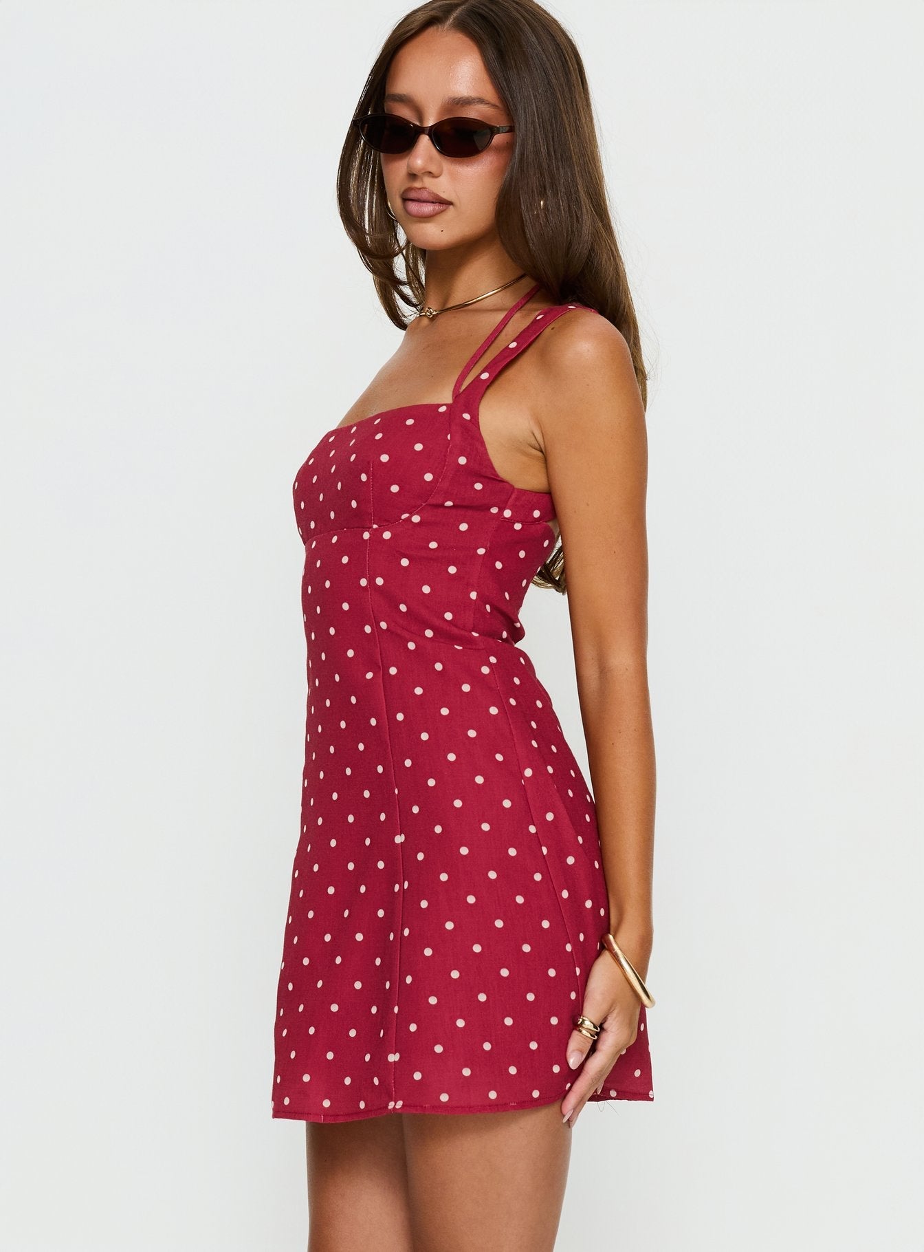 Kourtnae Halter Mini Dress in Red Polka Dot Red Polka Dot 4