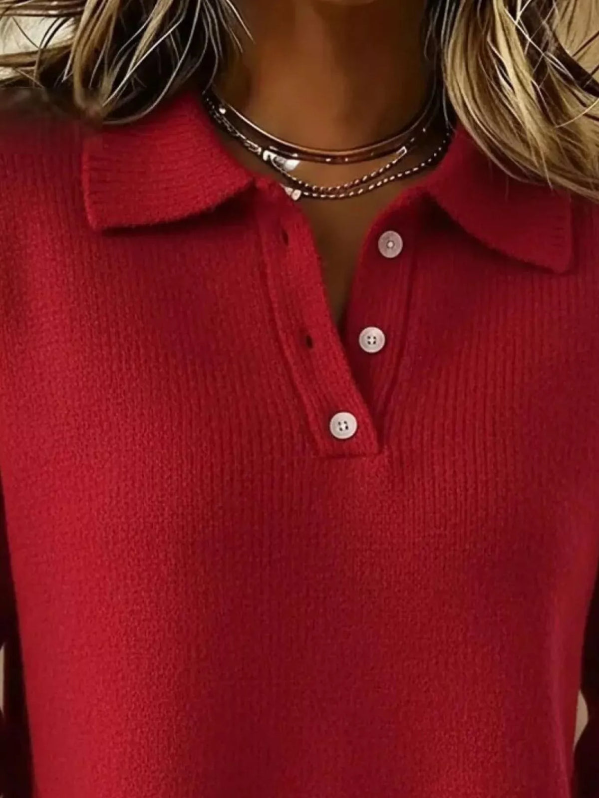Margot Button-Detail Drop Shoulder Sweater Black 8