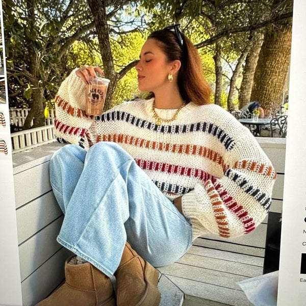 Marlowe Striped Color-Block Sweater