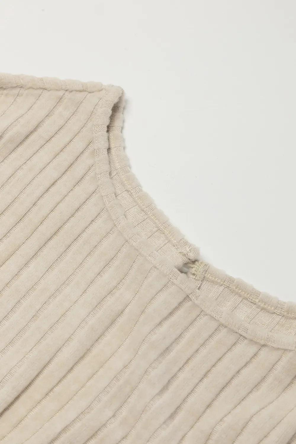 Margot Ribbed Knit Jumpsuit Beige 8