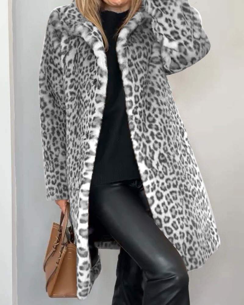 Chantelle Leopard Coat Pink 2