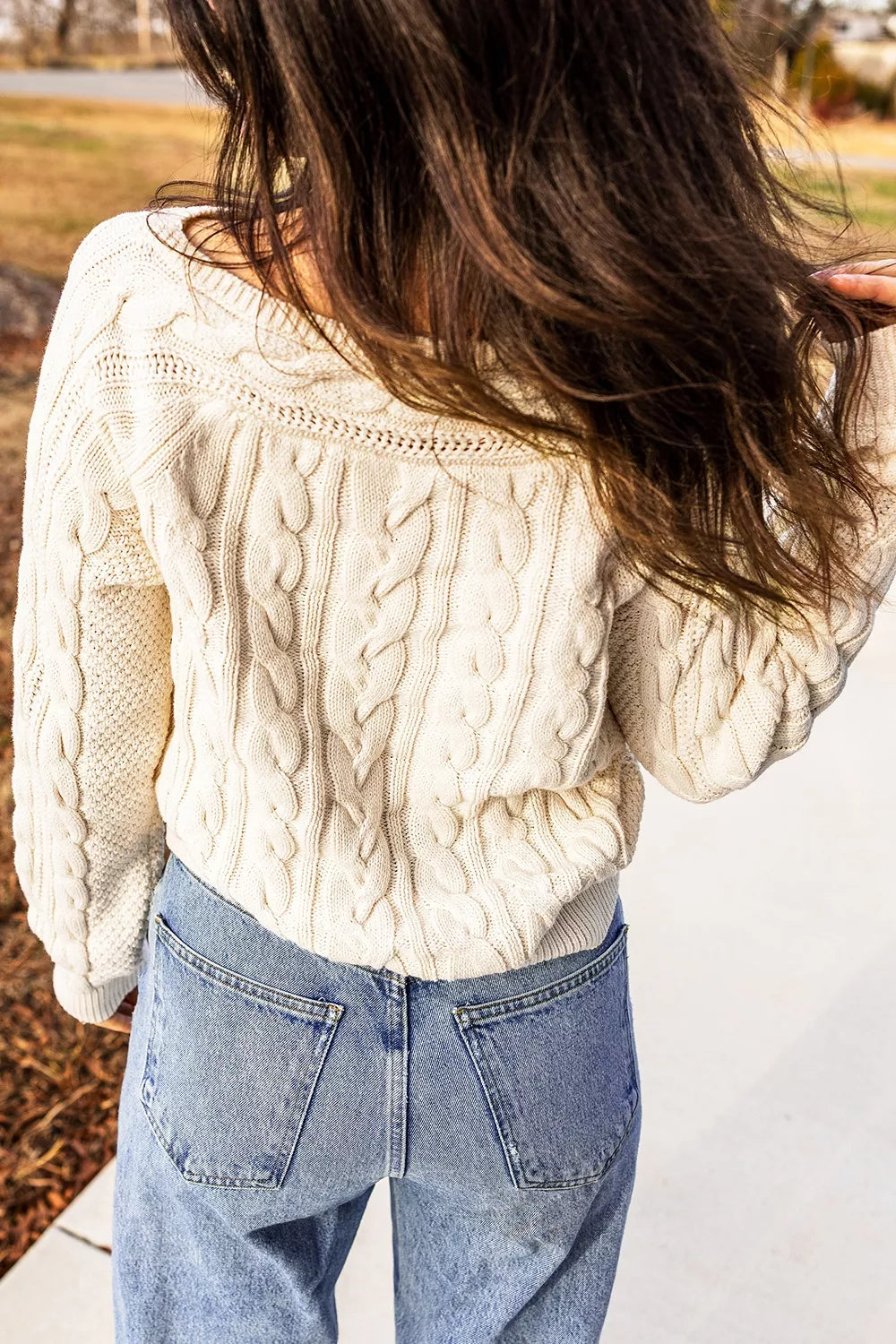 Margot Cable Knit Sweater Cream 5