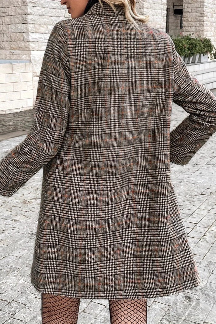Margot Plaid Blazer Coat Brown 5