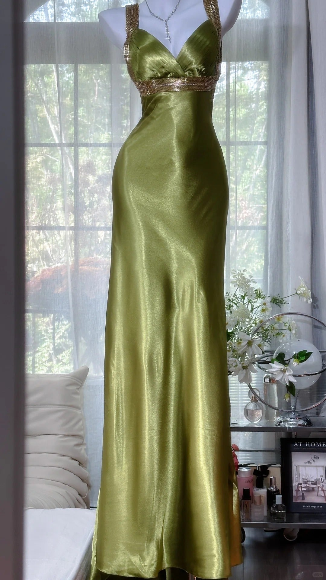 Vivienne Satin Mermaid Dress BURGUNDY 4