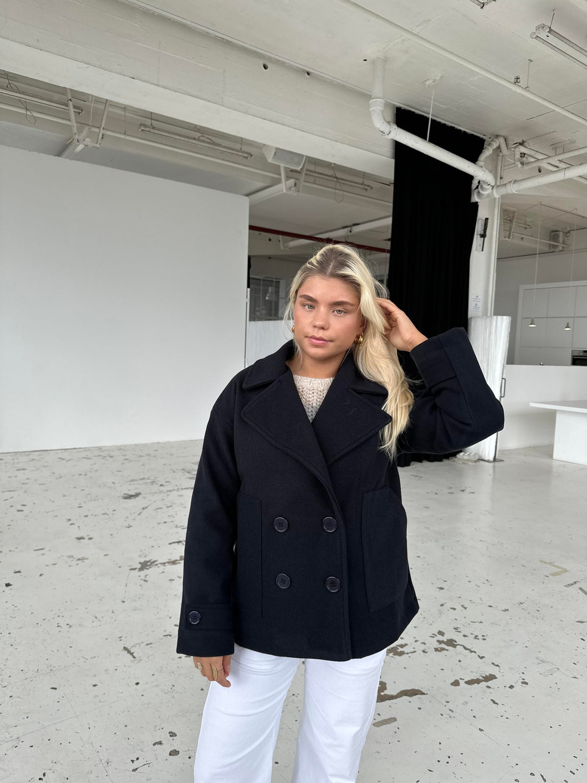 Isabelle Grey Wool Coat Dark navy 2