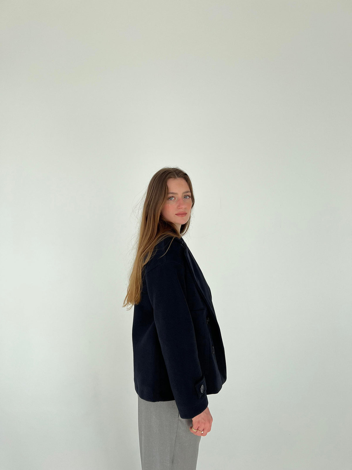 Isabelle Grey Wool Coat Dark navy 7