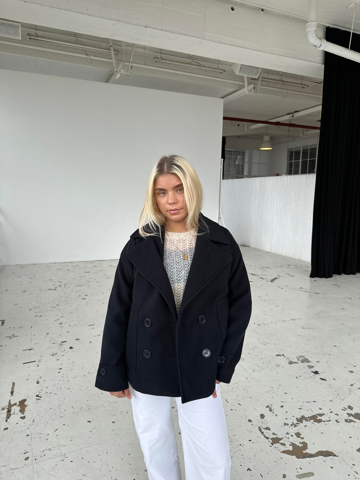Ginalli Double-Breasted Wool Coat Dark navy 8