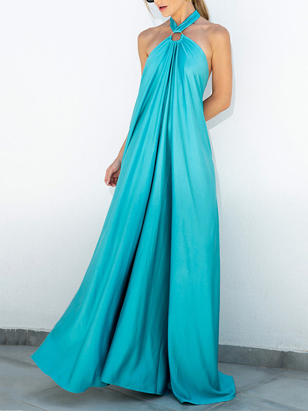 Arabella Halter Backless Maxi Dress LIGHT GREEN 9