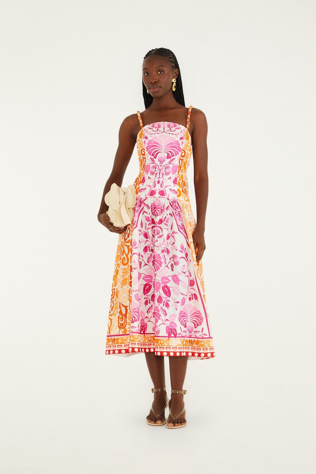 Isabelle Scallop Linen Maxi Dress White Santorini Midi Dress 1