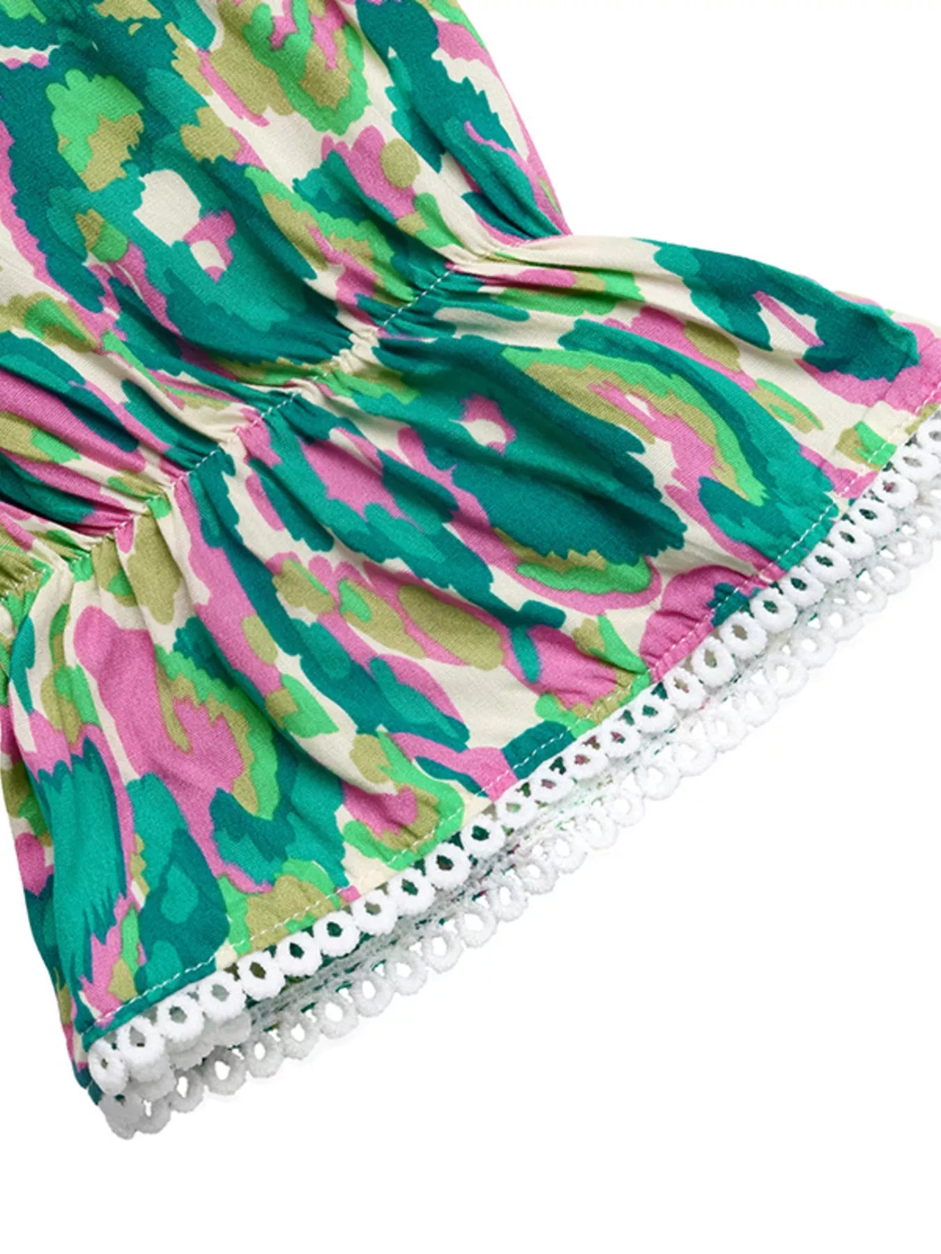Margot Printed Tiered Dress Neck Flounce Sleeve Dress 8