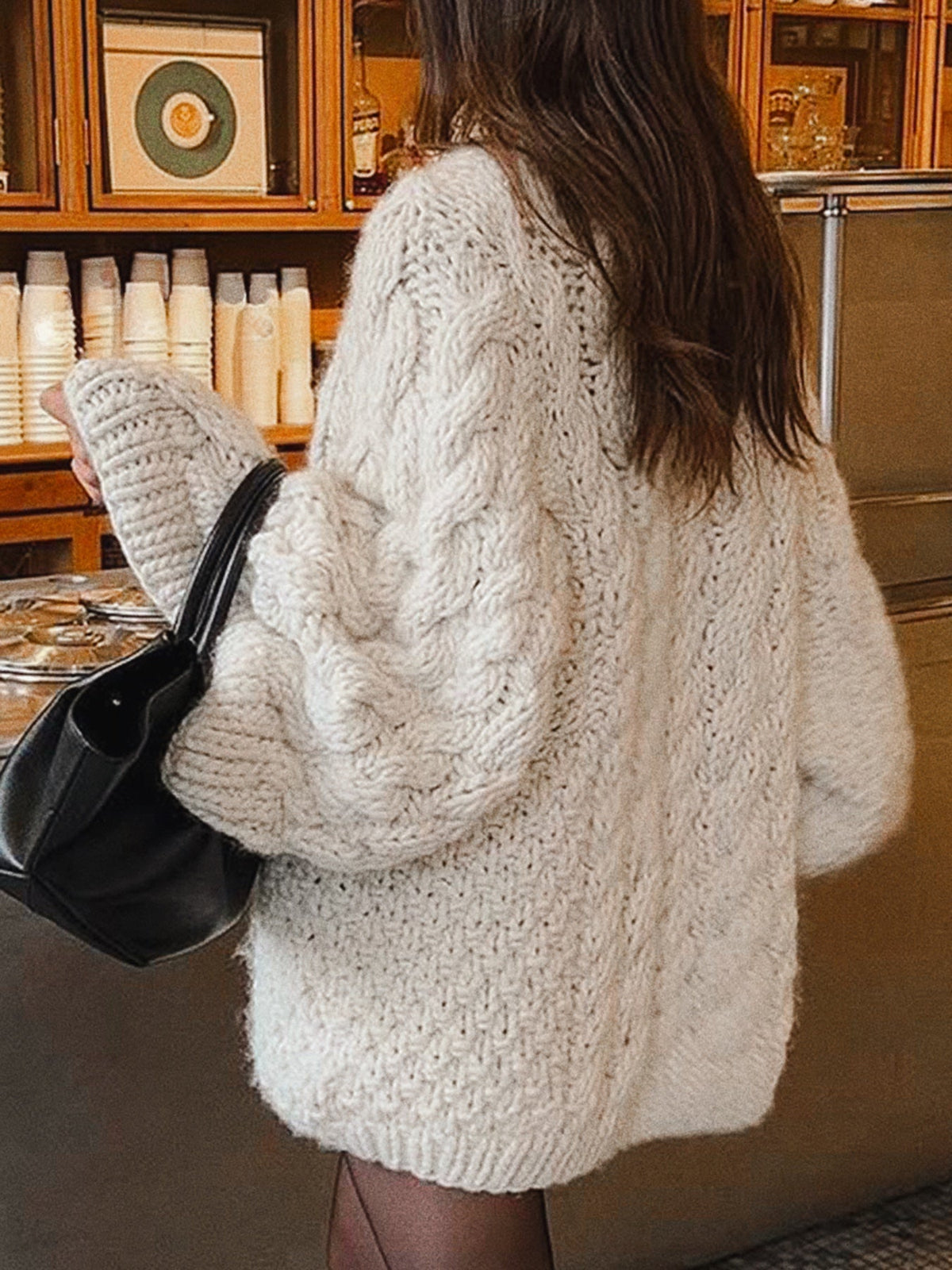 Margot Cable Knit Sweater Dress Brown 5
