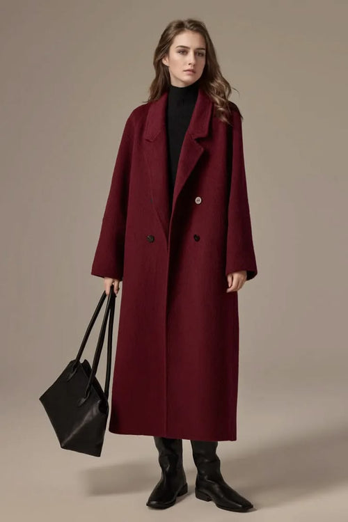 Margot Double-Breasted Wool Coat Grey 1