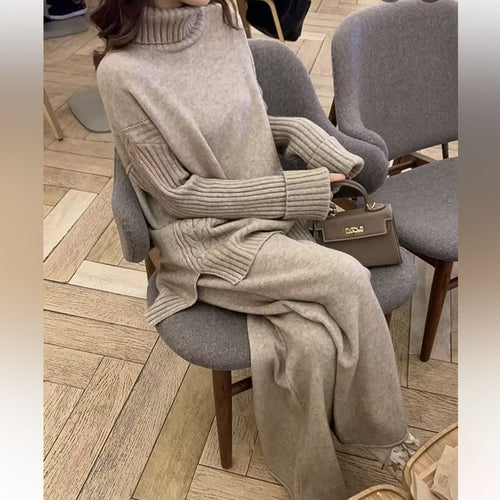 Margot Turtleneck Sweater & Pant Set Gray 1