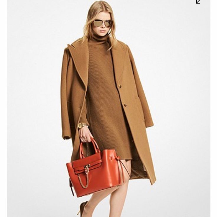 Margot Wool Melton Oversized Coat Tan 1