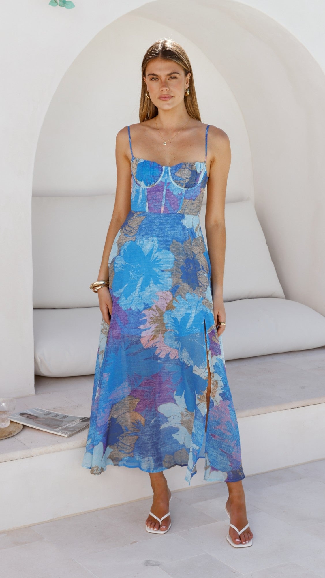 Rahima Floral Maxi Dress Blue Floral 3