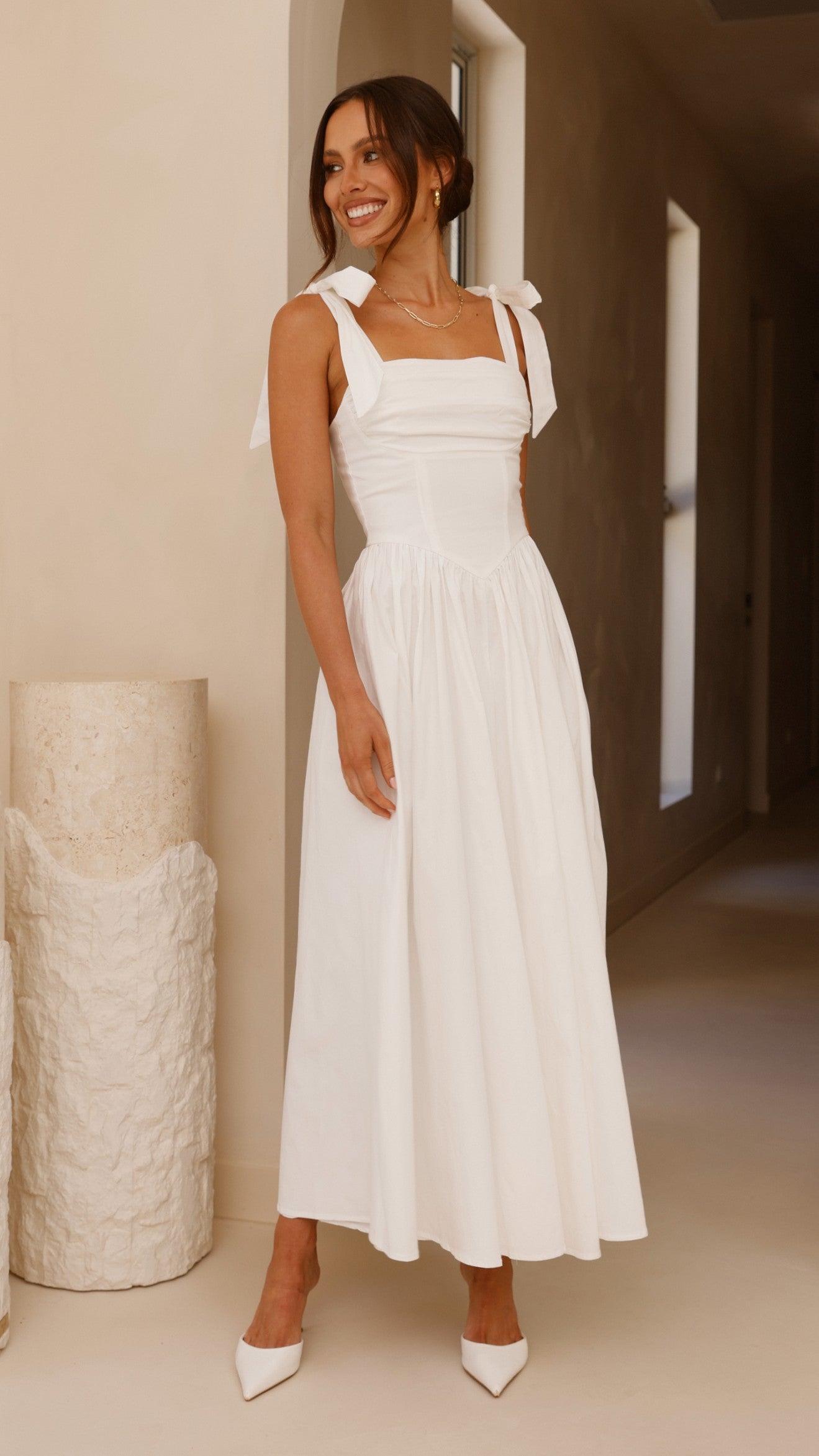 Haisley Pink Maxi Dress White 8