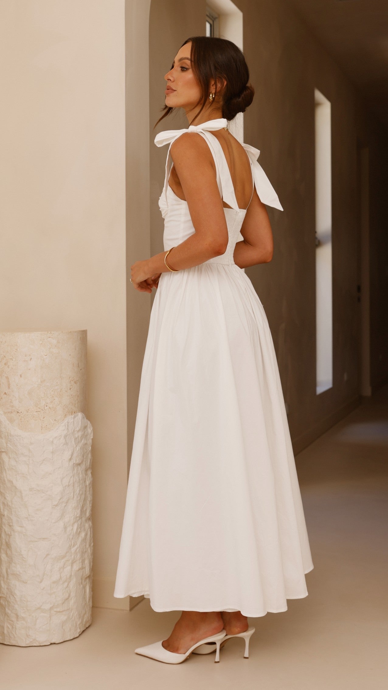 Haisley Pink Maxi Dress White 2
