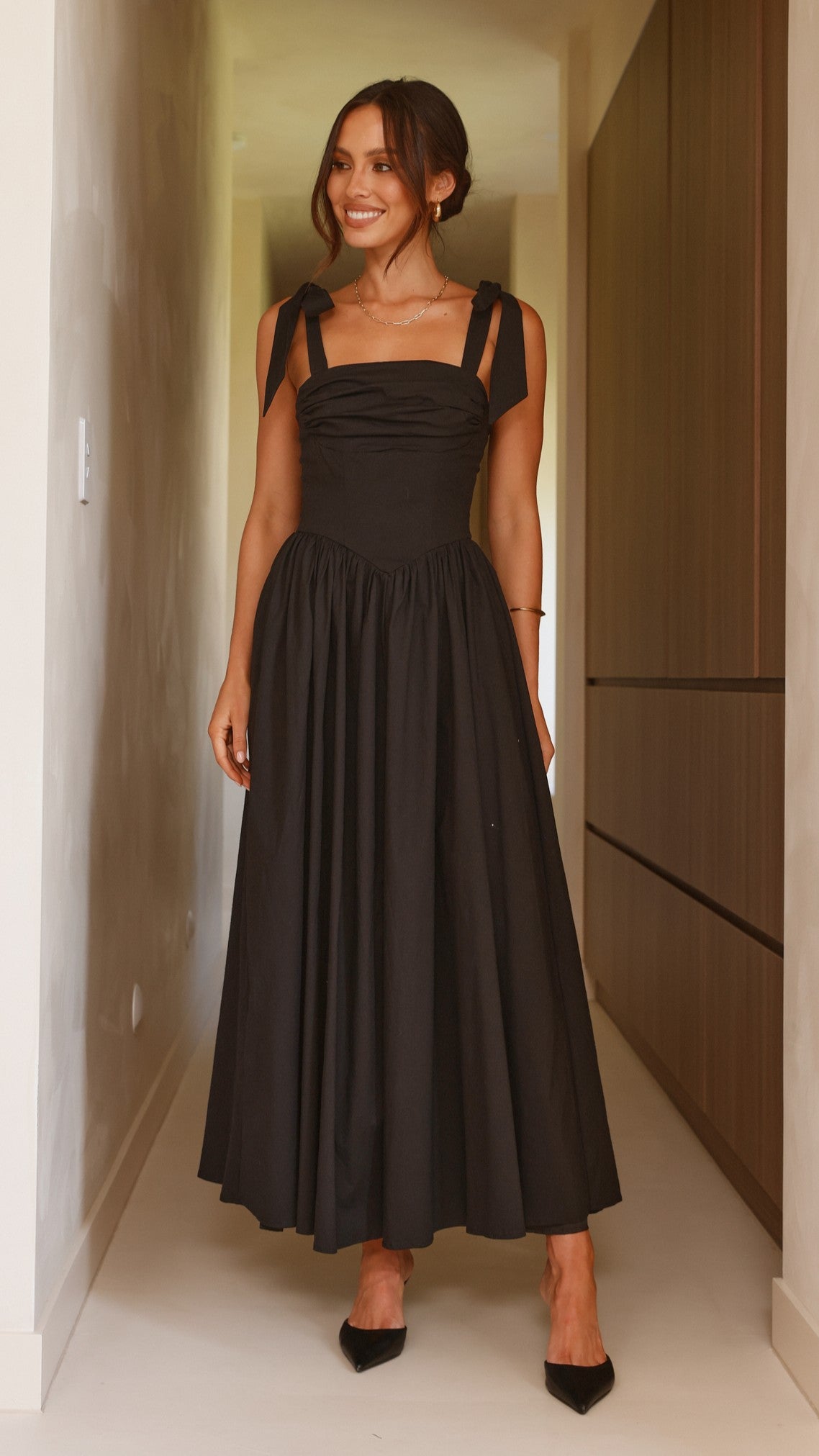 Haisley Pink Maxi Dress Black 1