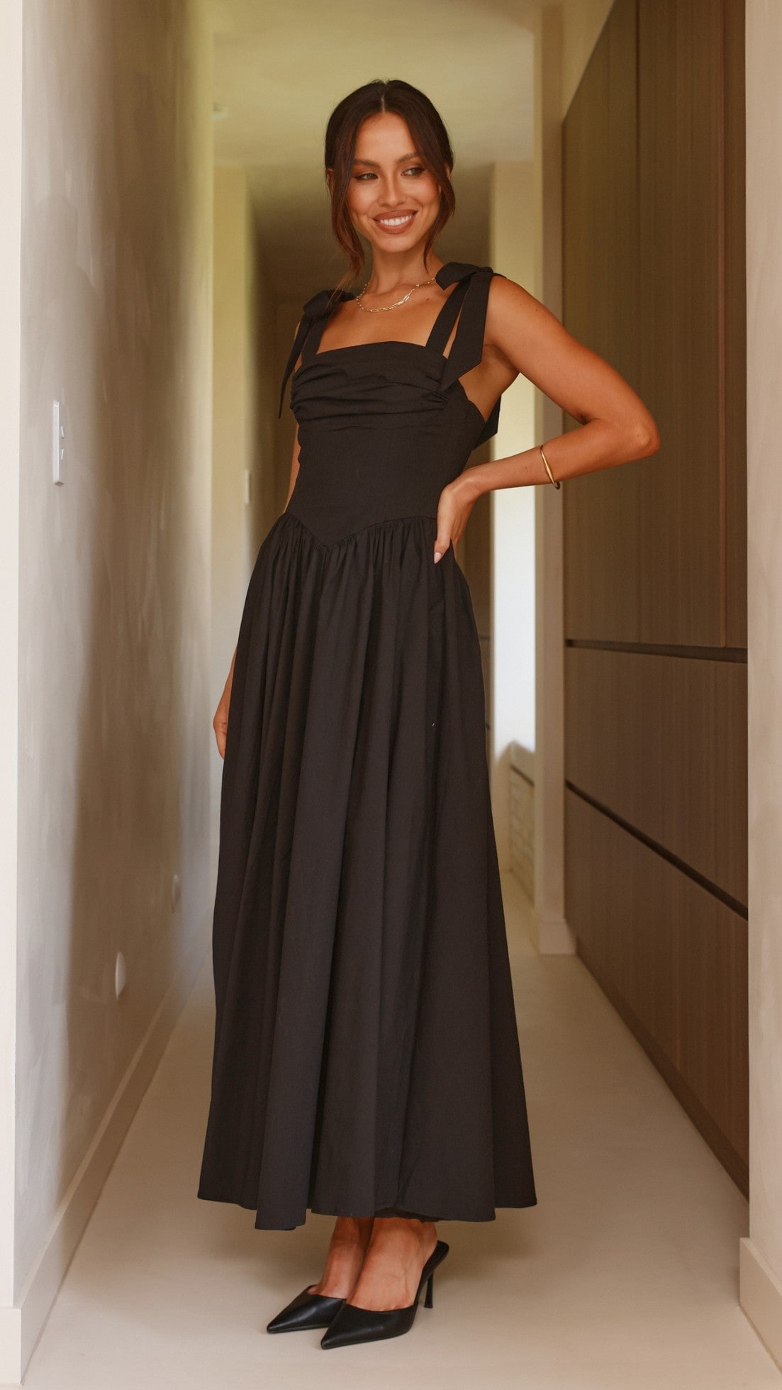 Haisley Pink Maxi Dress Black 3