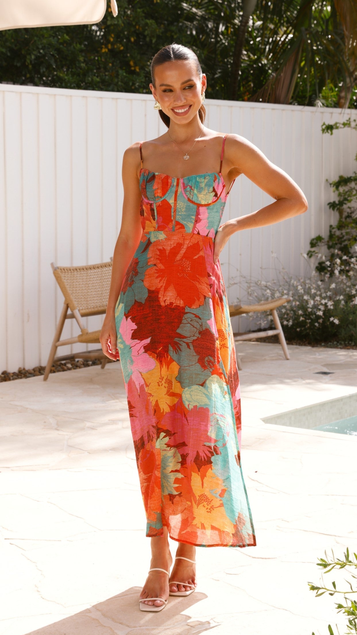 Rahima Floral Maxi Dress Orange Floral 6