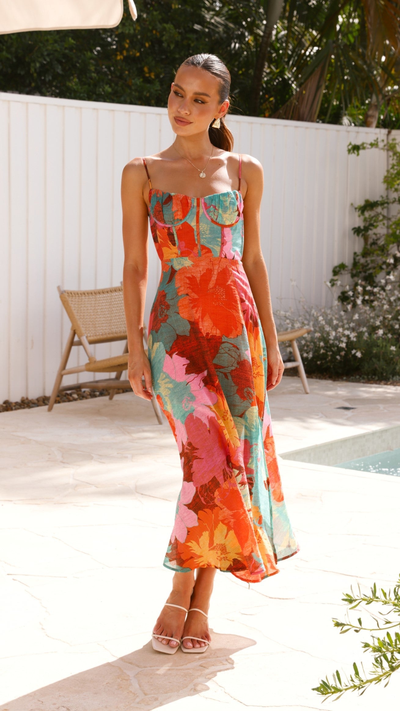 Rahima Floral Maxi Dress Orange Floral 7