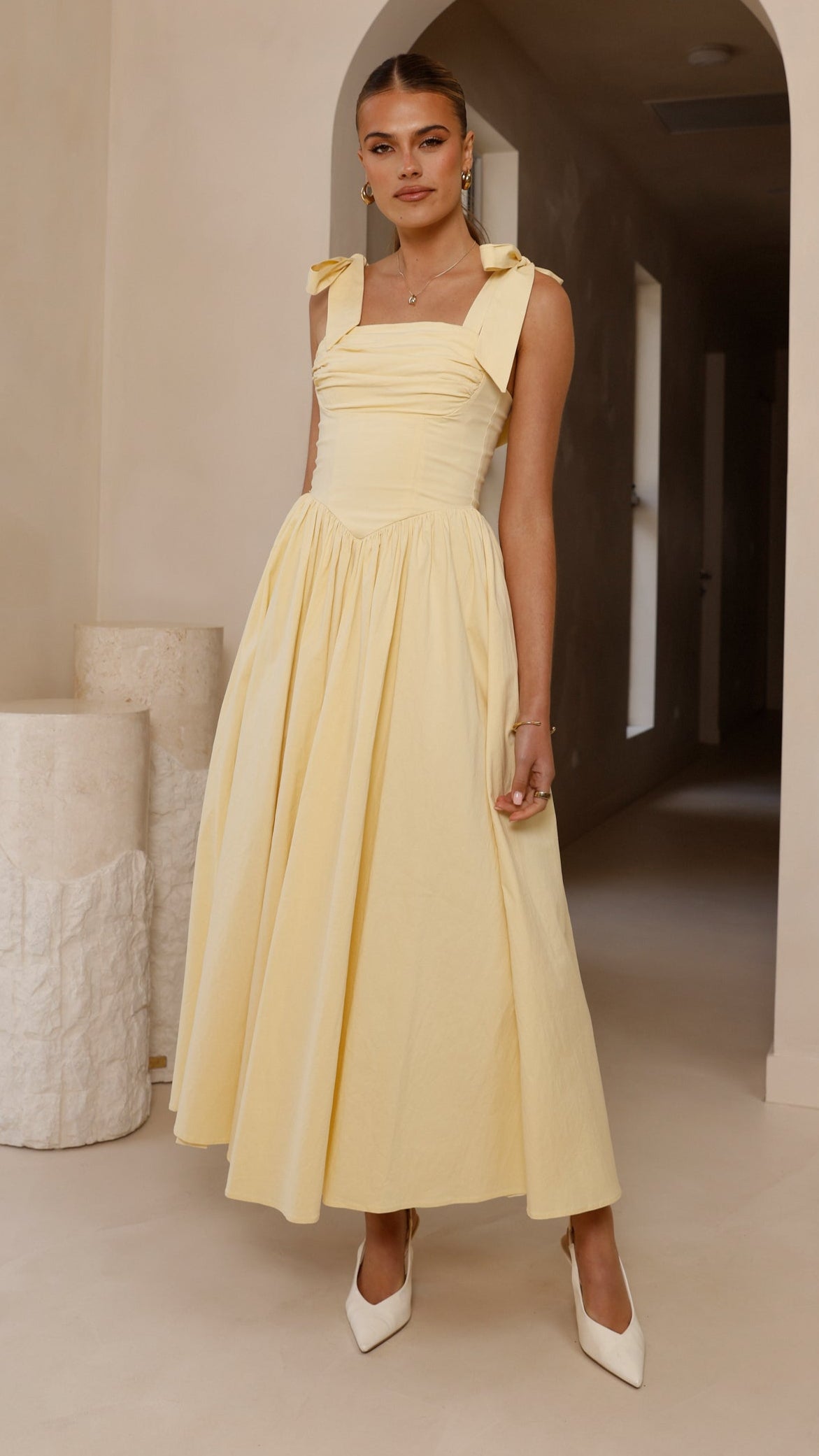 Haisley Pink Maxi Dress Yellow 3