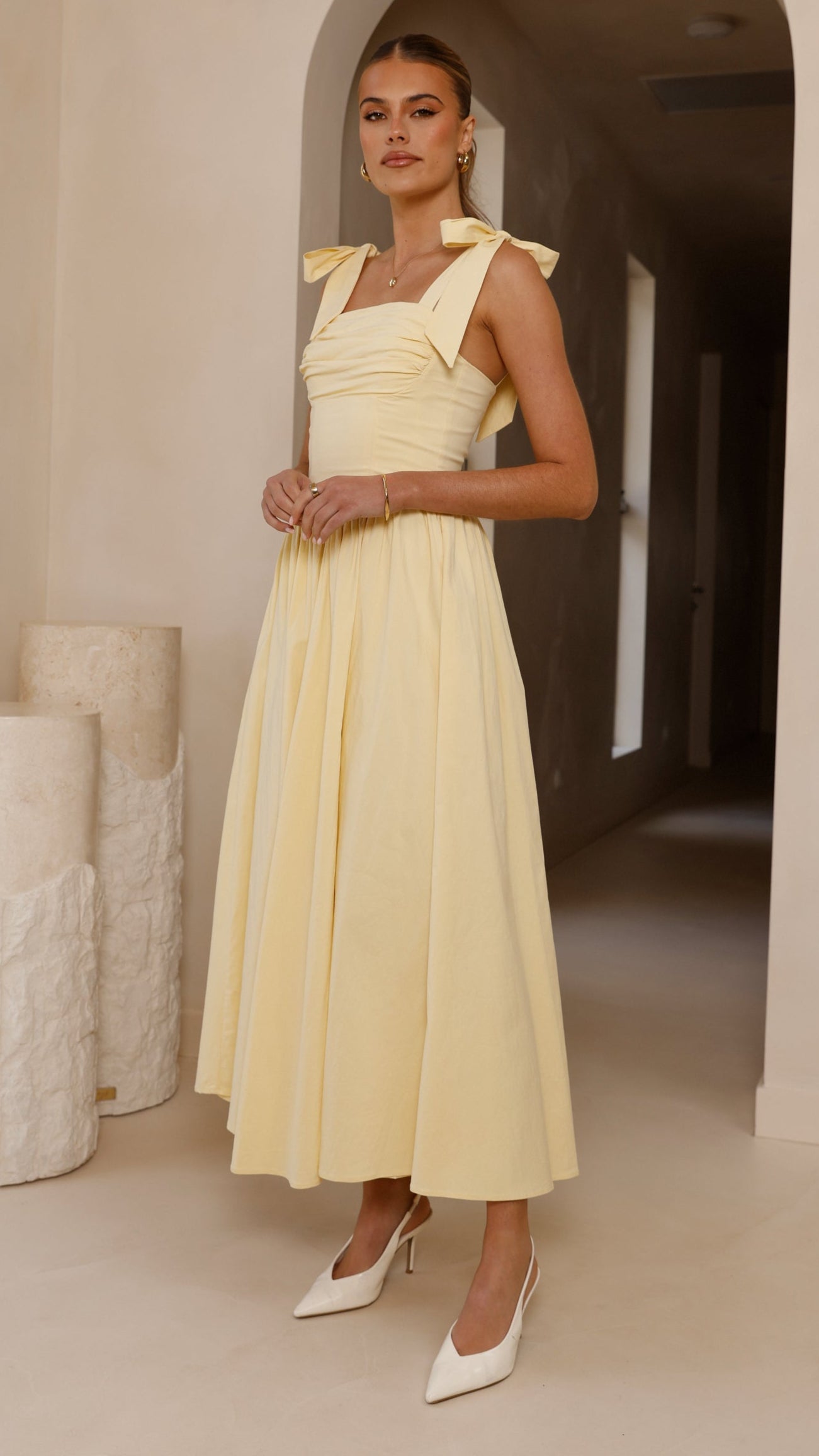 Haisley Pink Maxi Dress Yellow 4