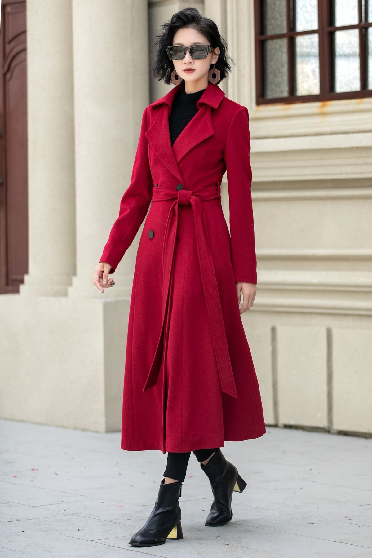 Margot Wool Maxi Coat Red 3