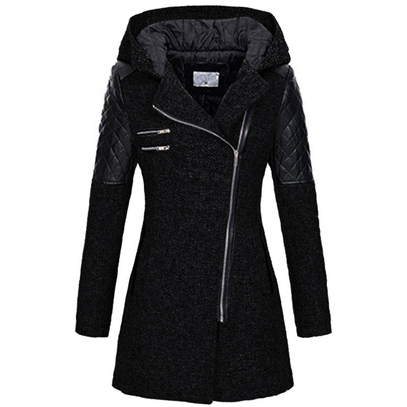 Zoë Faux Leather Moto Jacket Dark Blue 1