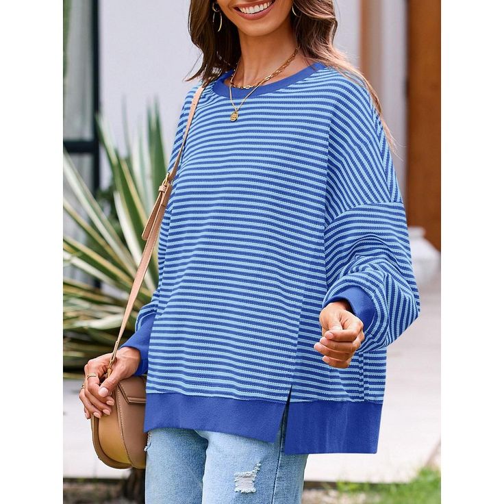 Imily Oversized Sweater Sweatshirt Blue 1