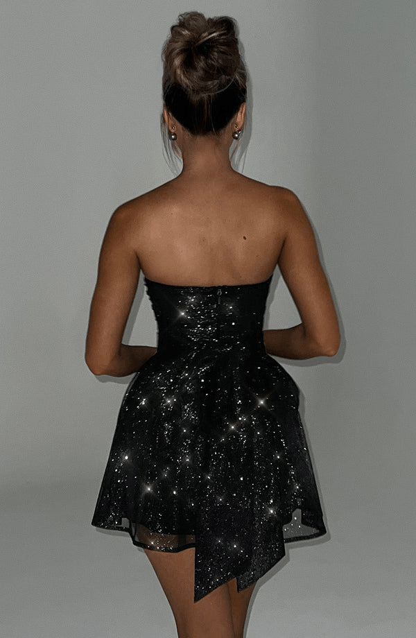 Margot Sequin Mini Dress in Gold Black 6