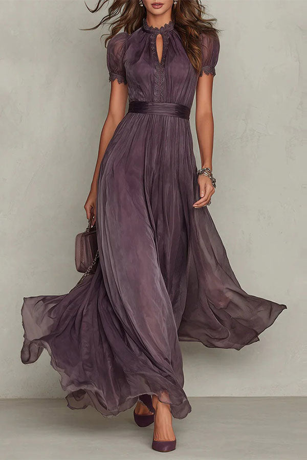 Ophelia Chiffon Maxi Dress Black 9