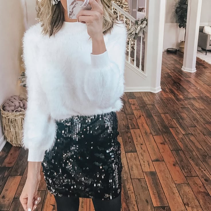Margot Sequin Mini Skirt Black 1