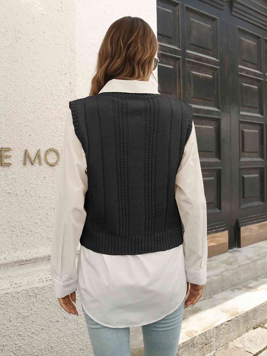 Margot V-Neck Sweater Vest Black 6