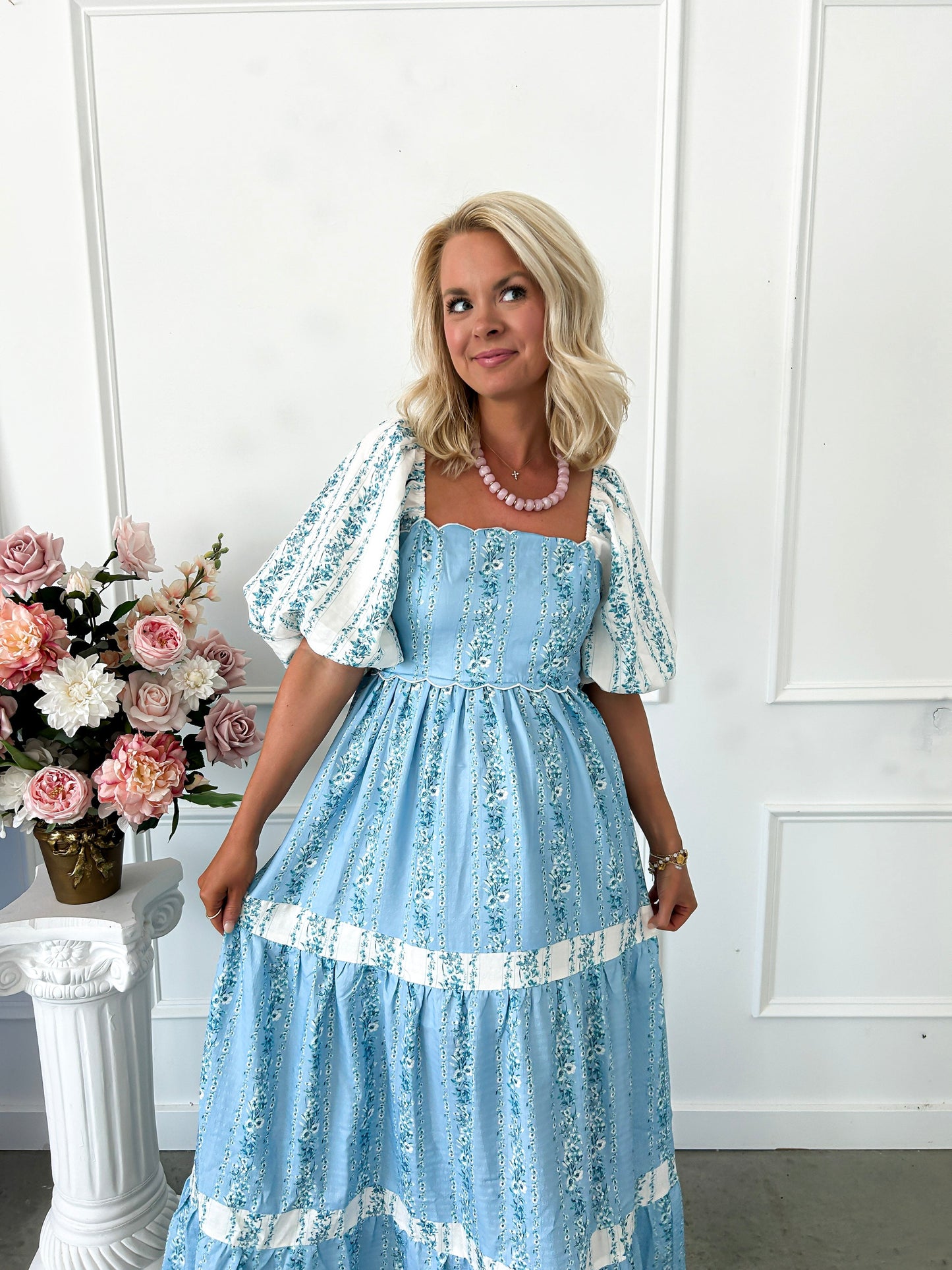 Arabella Blue Floral Maxi Dress 5