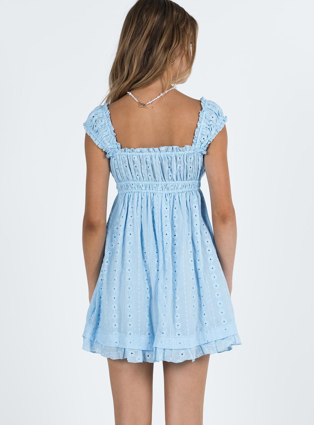 Carlita Satin Mini Dress in Periwinkle Blue 5