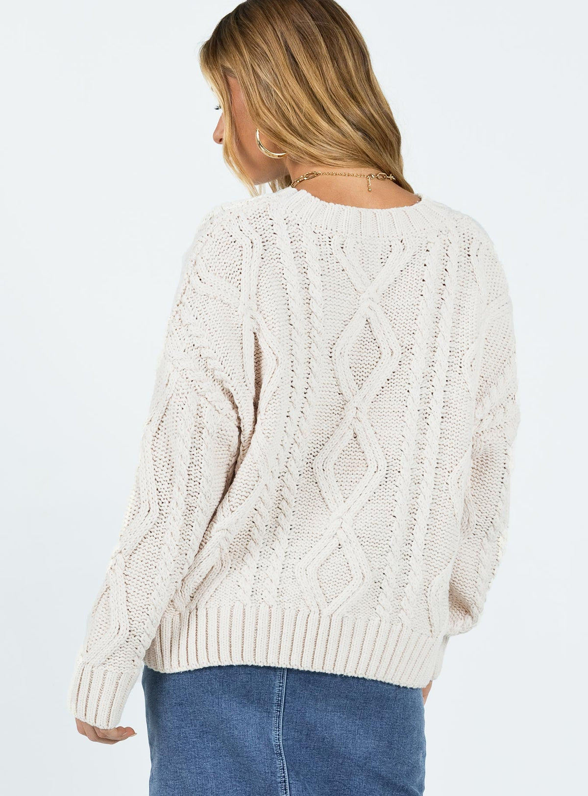 Anaya Oversized Sweater in Cream Beige 5