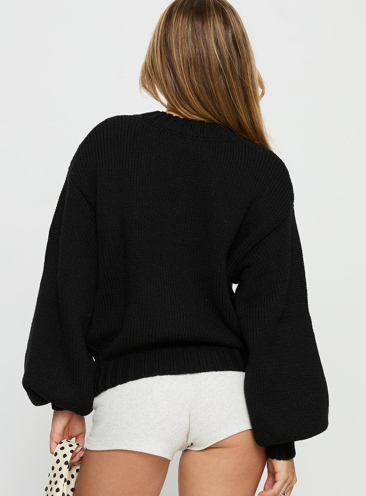 Edern Satin Cardigan in Black Black 5