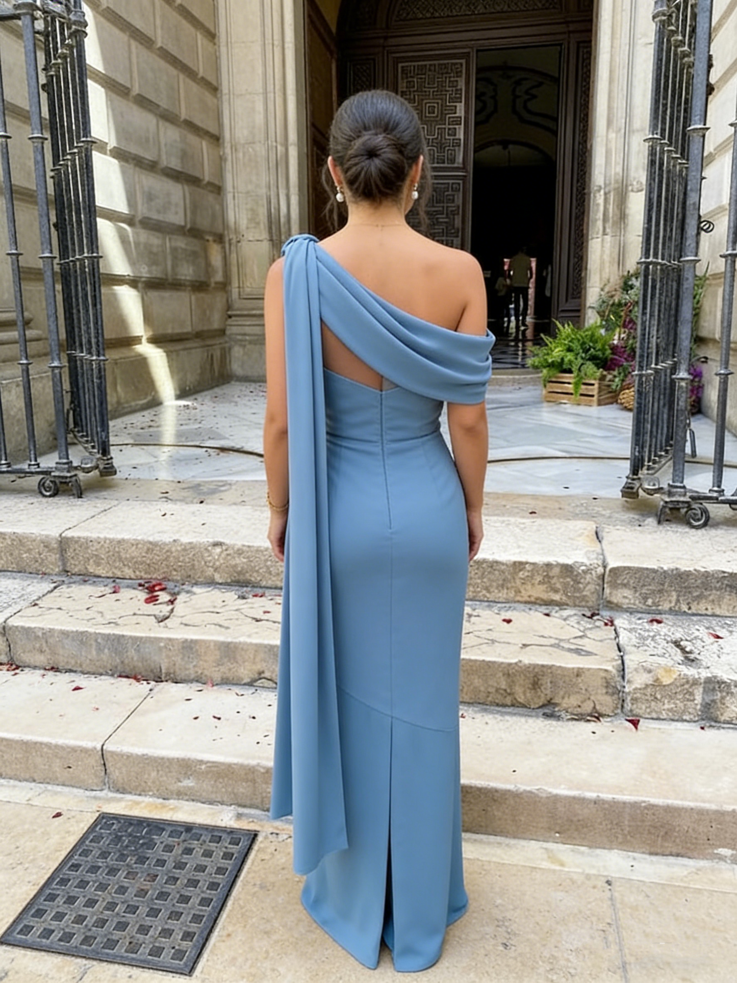 Juliet One-Shoulder Crepe Gown AS PHOTO 2